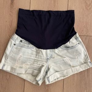 Pink Blush Maternity Jean shorts